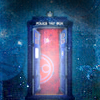 The TARDIS open in space